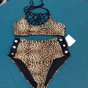 Tiger print 2 piece bikini